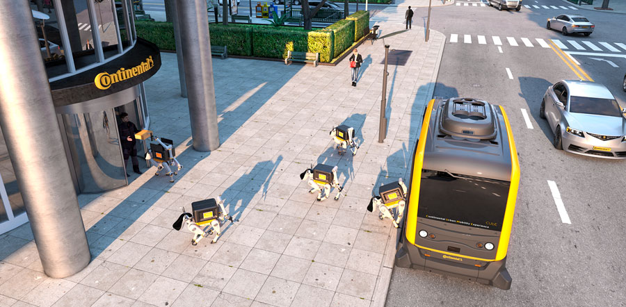 Continental combina vehículos autónomos con robots de reparto 1