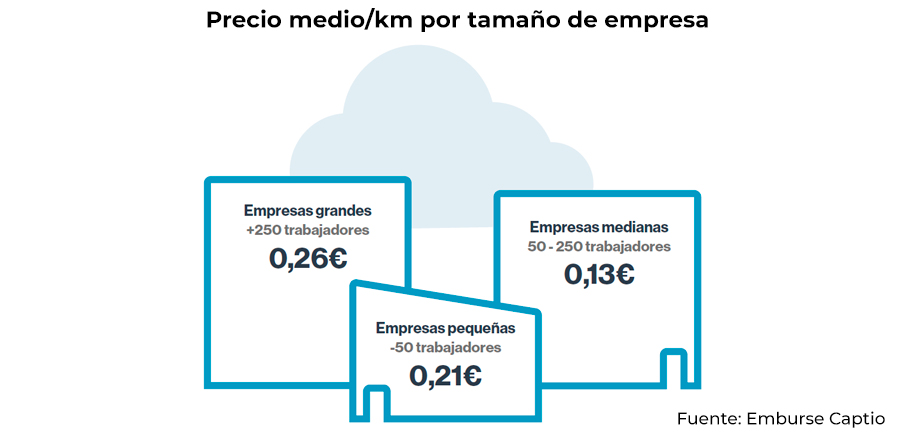 precio medio km por tamaño